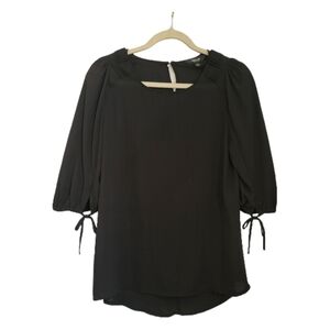 Simply Vera Vera Wang Top Womens S Small Black Semi Sheer